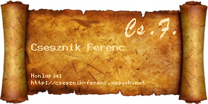 Csesznik Ferenc névjegykártya
